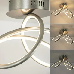 Straluma Moderne plafondlamp nikkel inclusief 3-standen dimbaar LED></noscript> Plafondlampen|LED Plafondlampen