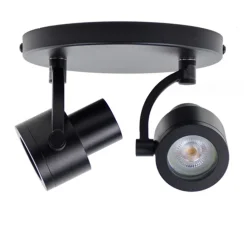 Straluma Moderne plafondspot mat zwart 2-lichts> Plafondlampen|Opbouwspots