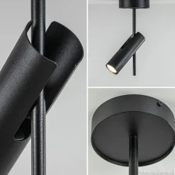 Straluma Moderne plafondspot zwart metaal verstelbaar></noscript> Opbouwspots|Slaapkamerlampen