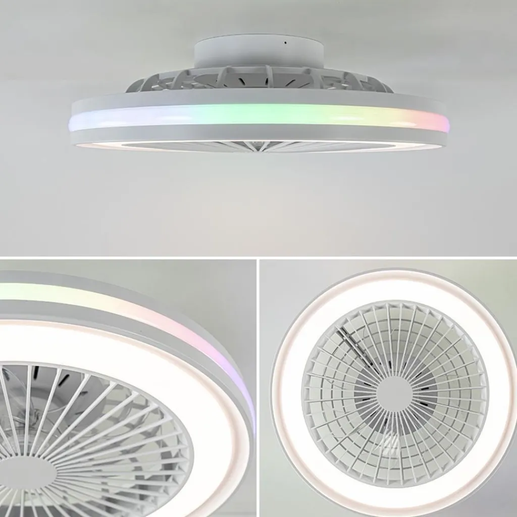 Straluma Moderne plafondventilator wit inclusief LED en color> Plafondlampen|Plafondventilatoren met lamp