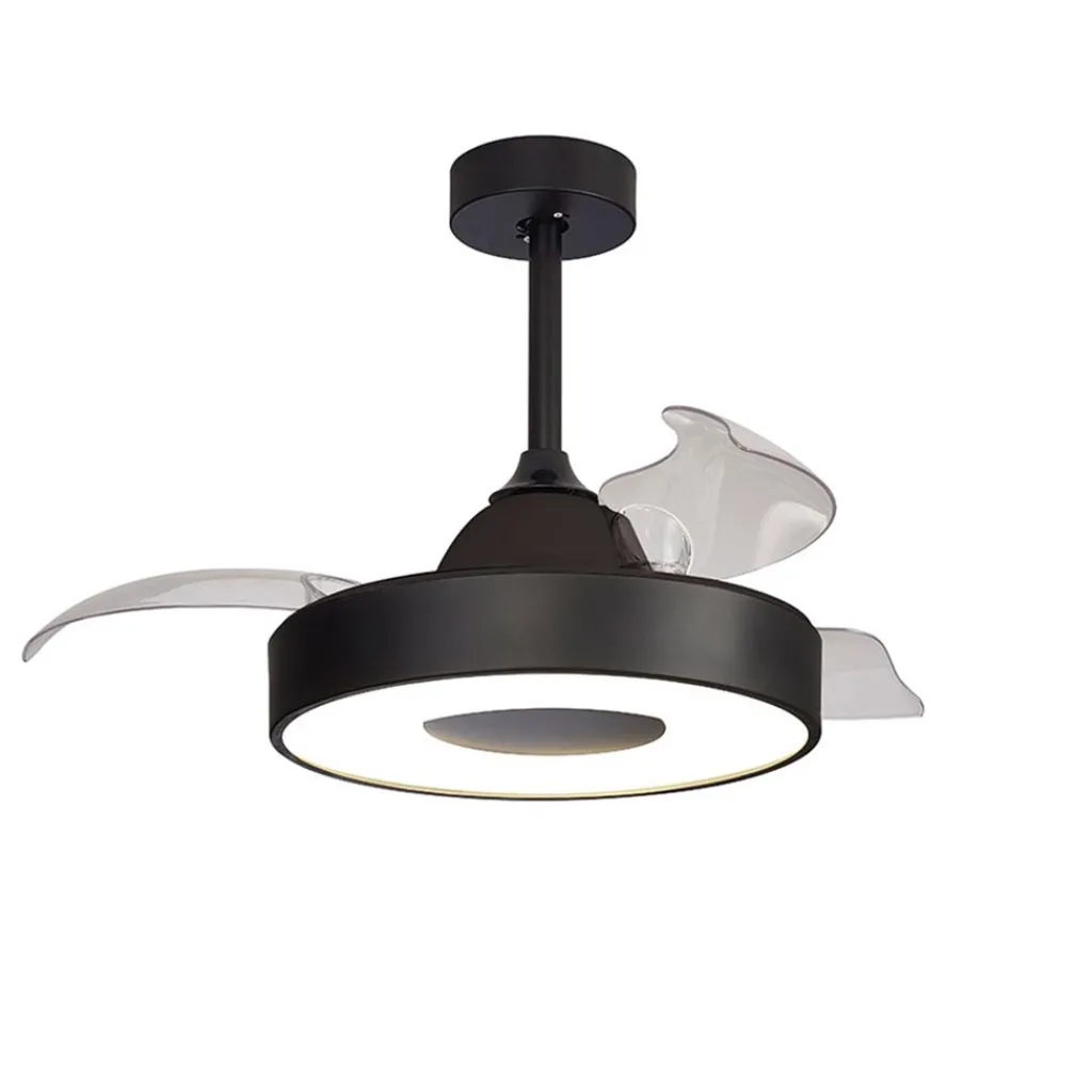 Straluma Moderne plafondventilator zwart met dimbaar LED> Plafondlampen|Plafondventilatoren met lamp