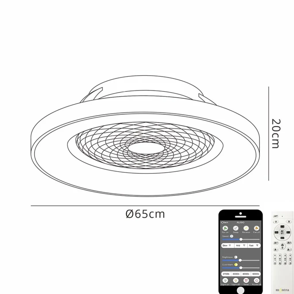 Straluma Moderne plafondventilator grijs met geintegreerd LED> Plafondlampen|Plafondventilatoren met lamp