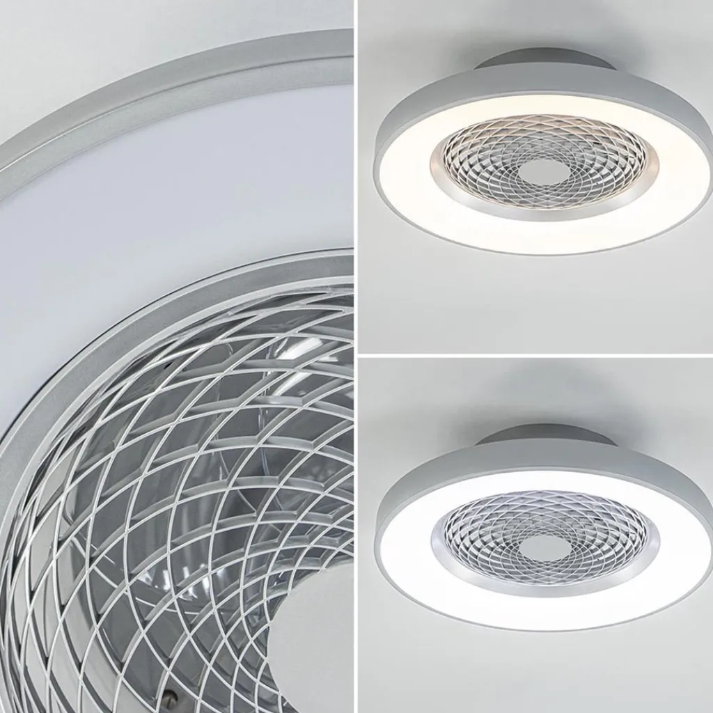Straluma Moderne plafondventilator grijs met geintegreerd LED> Plafondlampen|Plafondventilatoren met lamp