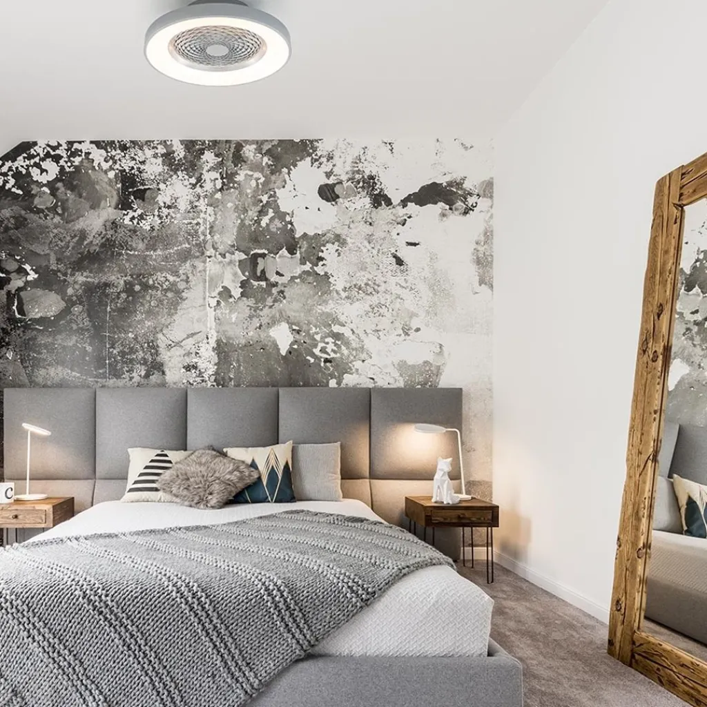 Straluma Moderne plafondventilator grijs met geintegreerd LED> Plafondlampen|Plafondventilatoren met lamp