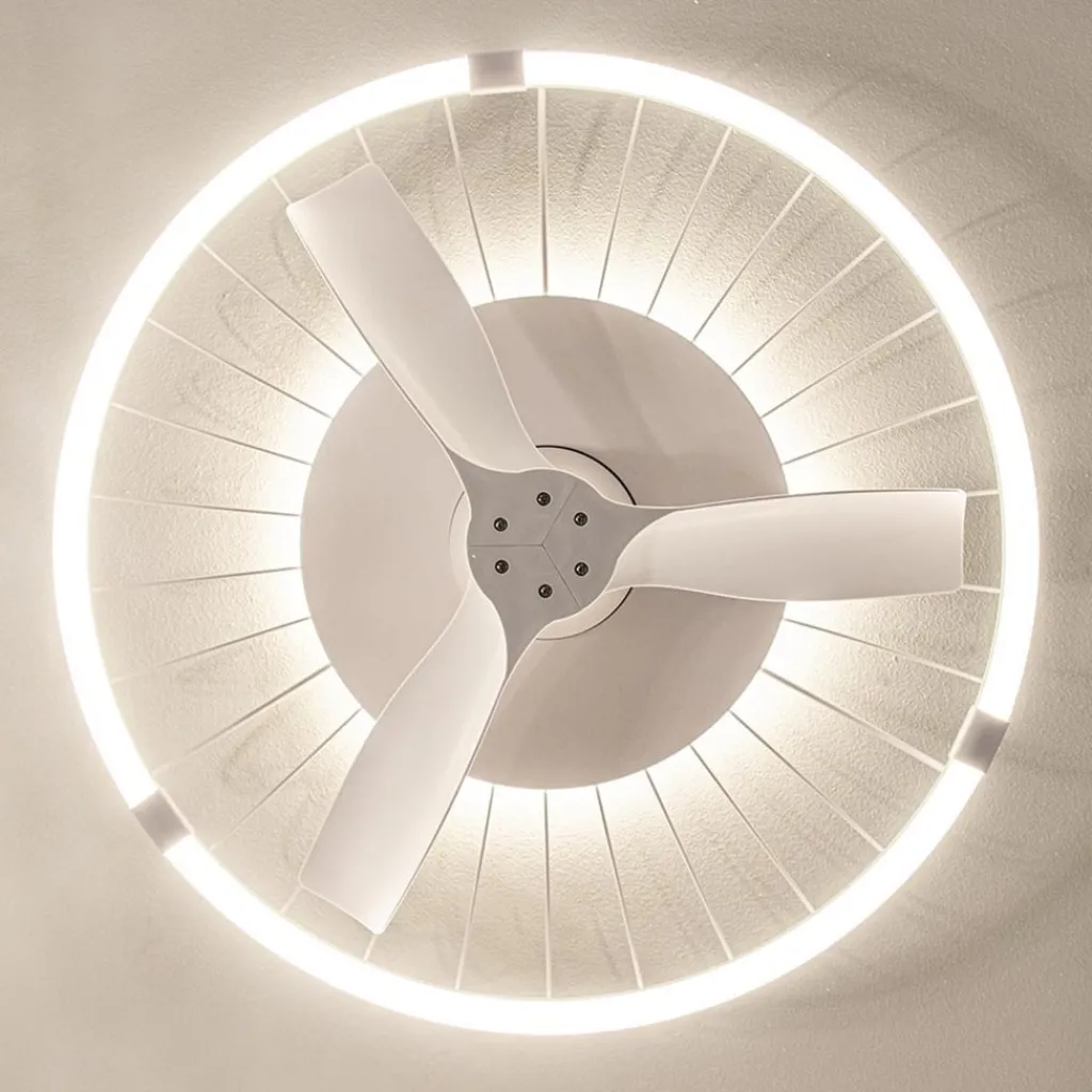 Straluma Moderne plafondventilator wit inclusief LED verlichting> Plafondlampen|Plafondventilatoren met lamp