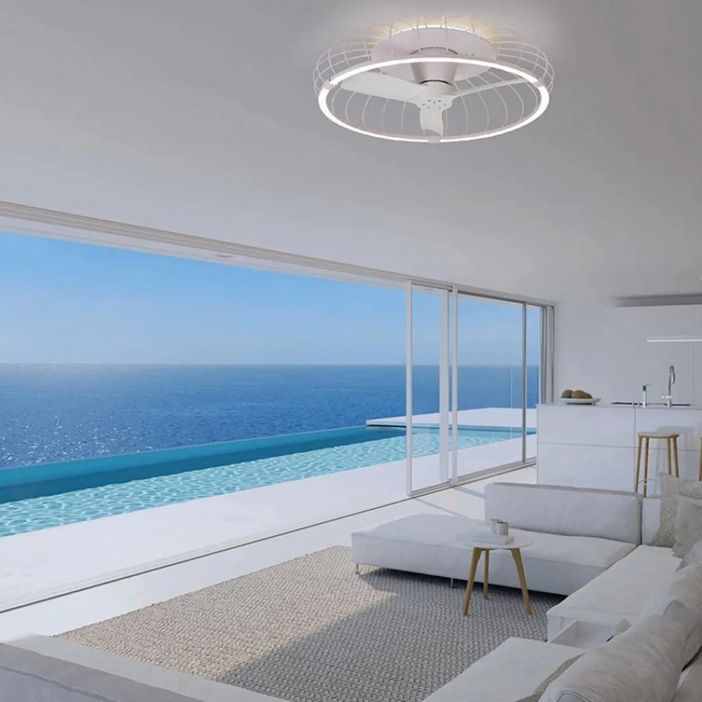 Straluma Moderne plafondventilator wit inclusief LED verlichting> Plafondlampen|Plafondventilatoren met lamp