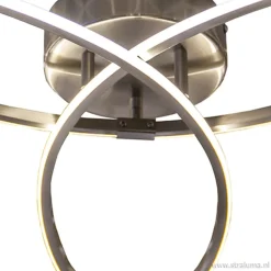 Straluma Moderne plafonnière nikkel met LED></noscript> Plafondlampen|Plafonnières