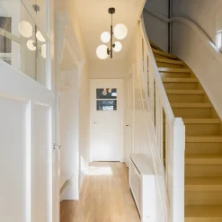 Straluma Moderne retro hanglamp zwart met witte bollen><noscript><img width=