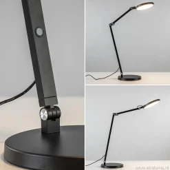 Straluma Moderne tafel/bureaulamp zwart met dimbaar LED><noscript><img width=
