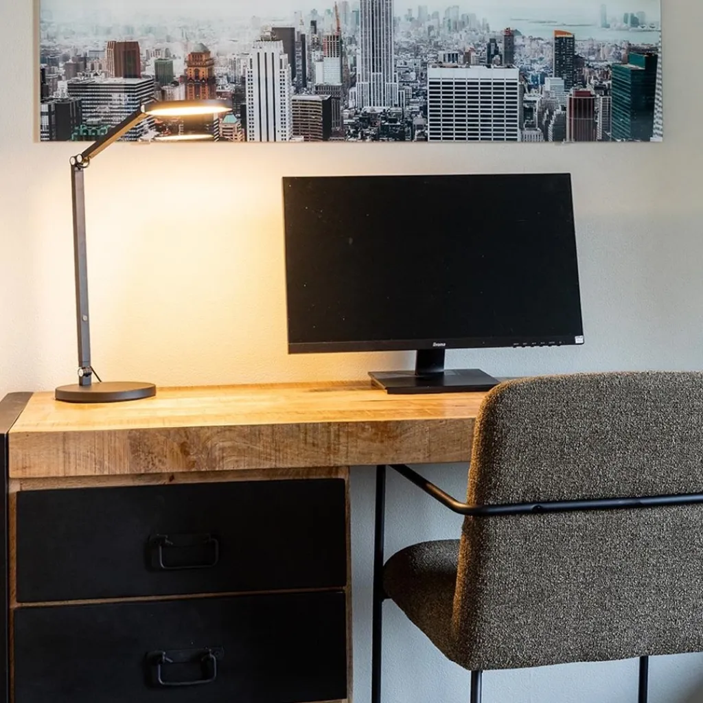 Straluma Moderne tafel/bureaulamp zwart met dimbaar LED> Tafellampen|Bureaulampen