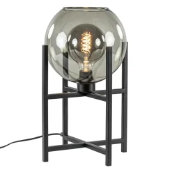 Straluma Moderne tafellamp frame met smoke glazen bol> Tafellampen|Luxe Verlichting