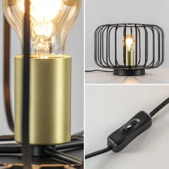 Straluma Moderne tafellamp zwart met brons></noscript> Tafellampen|Draadlampen