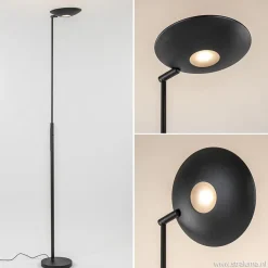 Straluma Moderne uplighter zwart met dimbaar LED> Vloerlampen|Uplighters