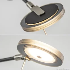 Straluma Moderne uplighter/leeslamp zwart met smoke glas></noscript> Vloerlampen|Leeslampen