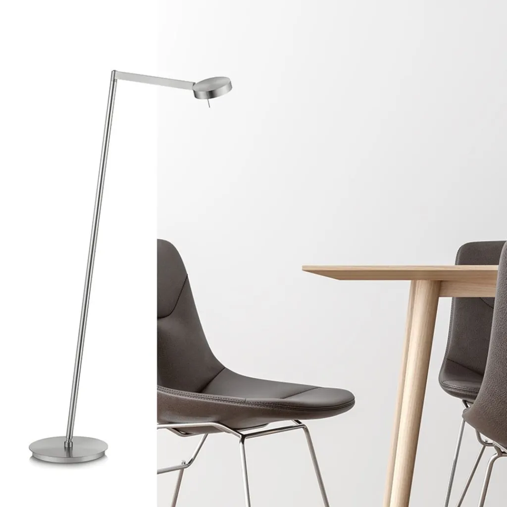 Straluma Moderne vloerlamp LED met touchdimmer - Nikkel> Vloerlampen|Leeslampen