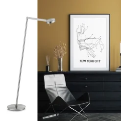 Straluma Moderne vloerlamp LED met touchdimmer - Nikkel><noscript><img width=