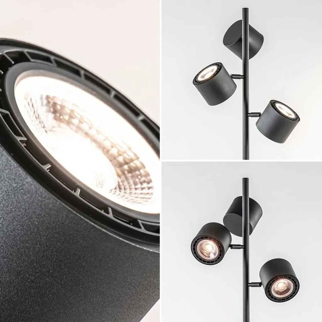 Straluma Moderne vloerlamp zwart met verstelbare LED spots> Vloerlampen|Woonkamerlampen