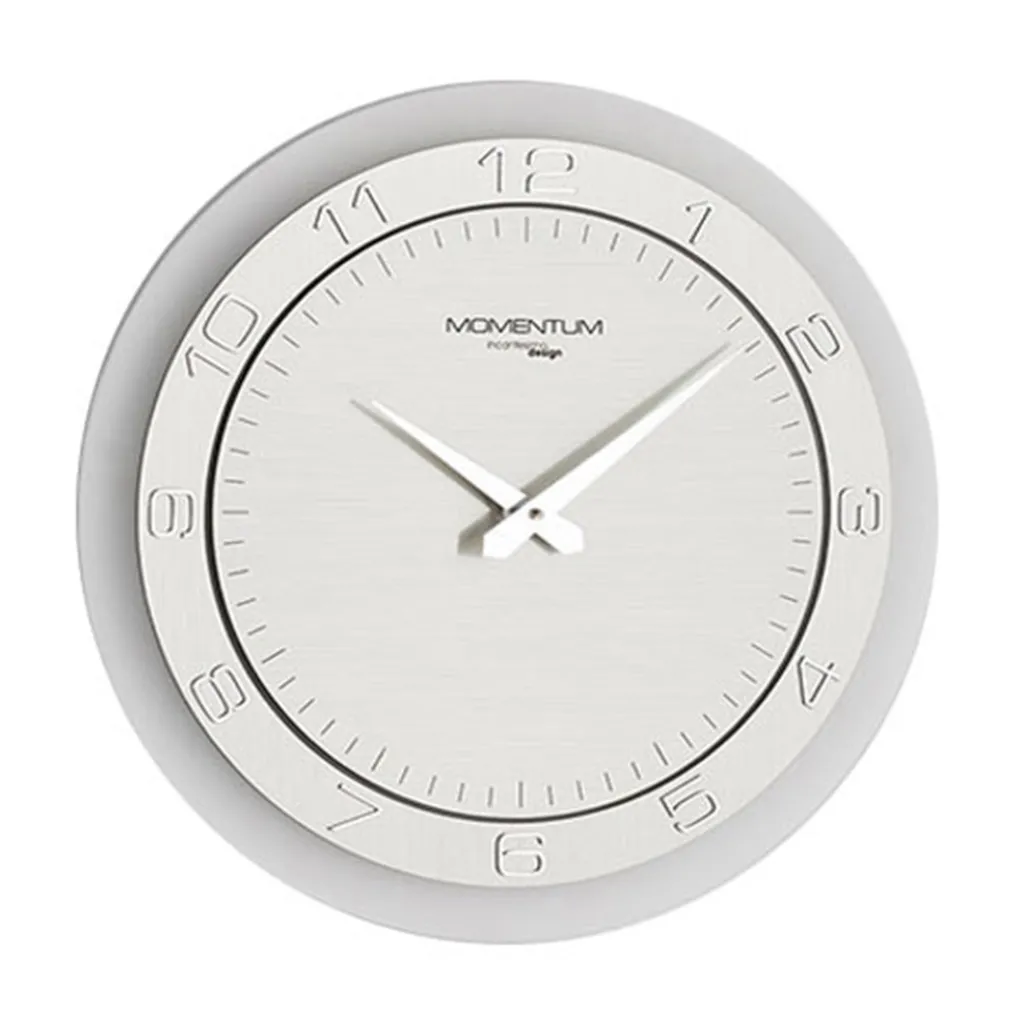 Straluma Moderne wandklok rond RVS keuken/kantoor> Moderne Verlichting