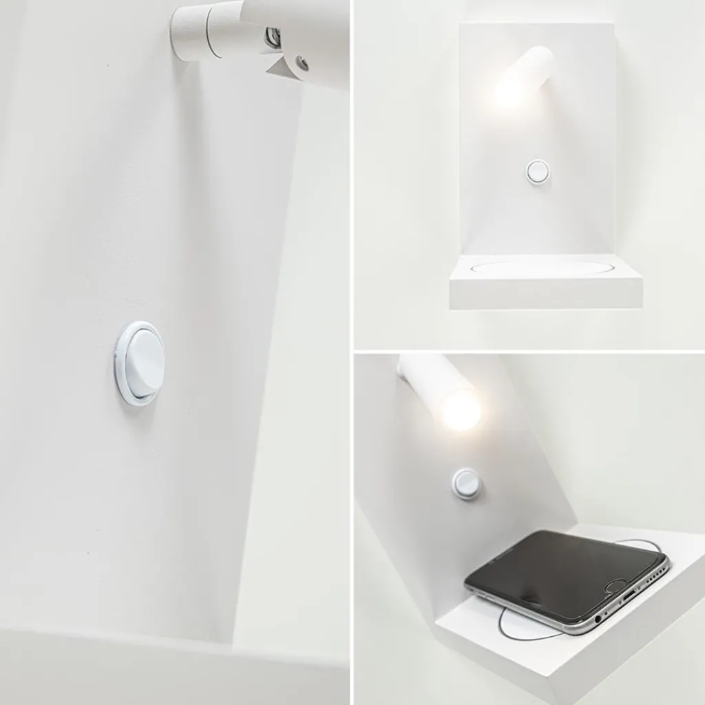 Straluma Moderne wandlamp wit inclusief LED en fast charger> Wandlampen|Bedlampjes