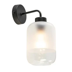 Straluma Moderne wandlamp zwart met helder/mat glas> Wandlampen|Scandinavische Verlichting