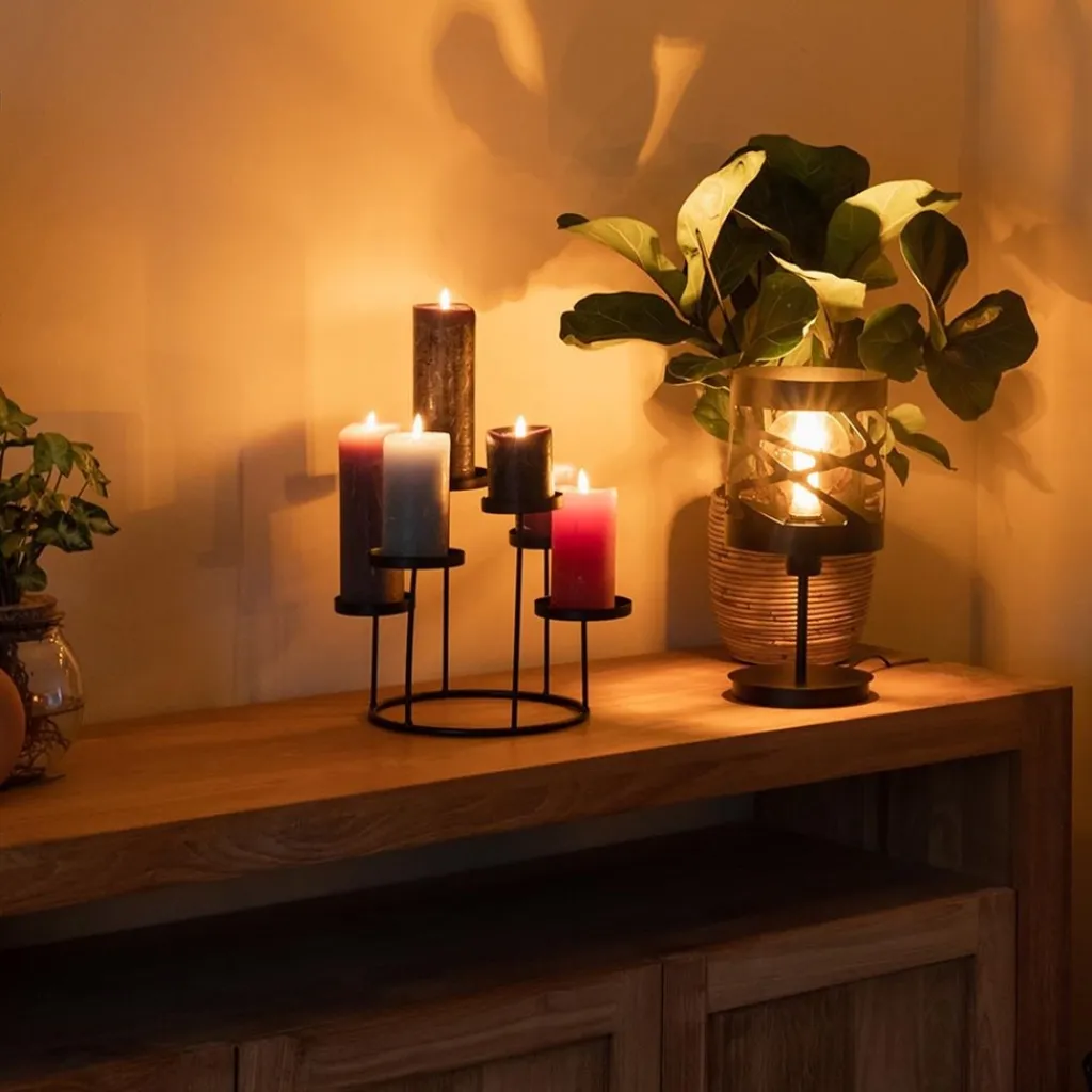 Straluma Moderne zwarte tafellamp rond metaal> Nachtkastlampen|Woonkamerlampen