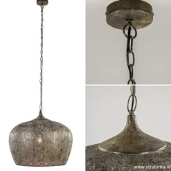 Straluma Oosterse hanglamp Emine bruin/goud metaal><noscript><img width=