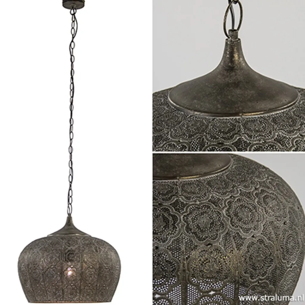 Straluma Oosterse hanglamp Emine goud/bruin> Eettafellampen|Light and Living