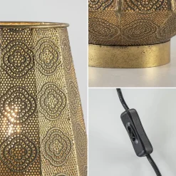 Straluma Oosterse tafellamp lantaarn metaal goud><noscript><img width=