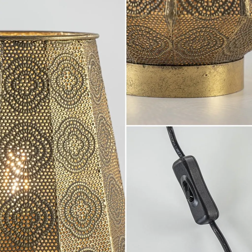 Straluma Oosterse tafellamp lantaarn metaal goud> Woonkamerlampen|Slaapkamerlampen