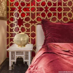 Straluma Oosterse tafellamp rond antiek messing><noscript><img width=