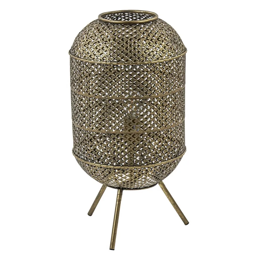 Straluma Oosterse vloer/tafellamp op pootjes goud> Tafellampen|Vloerlampen