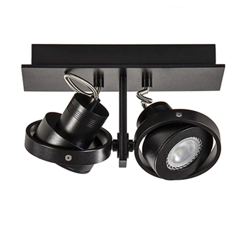 Straluma Opbouwspot balk zwart 2-lichts gu10 incl> Plafondlampen|Opbouwspots
