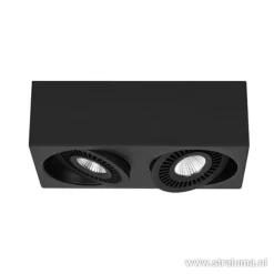 Straluma Opbouwspot box zwart 2-lichts led></noscript> Plafondlampen|Opbouwspots
