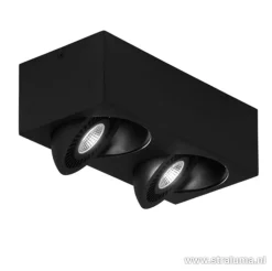 Straluma Opbouwspot box zwart 2-lichts led></noscript> Plafondlampen|Opbouwspots
