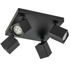 Straluma Opbouwspot 4-lichts vierkant zwart verstelbaar> Plafondlampen|Opbouwspots