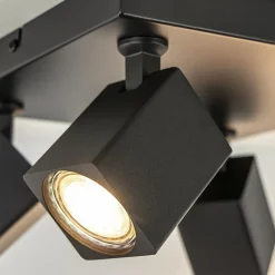 Straluma Opbouwspot 4-lichts vierkant zwart verstelbaar></noscript> Plafondlampen|Opbouwspots