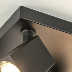 Straluma Opbouwspot 4-lichts vierkant zwart verstelbaar></noscript> Plafondlampen|Opbouwspots