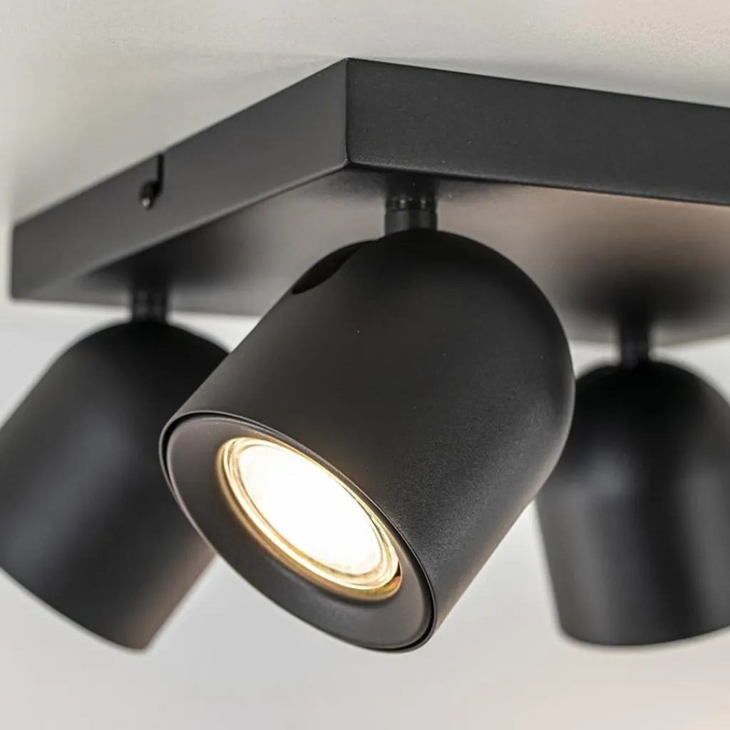 Straluma Opbouwspot 4-lichts vierkant zwart GU10> Plafondlampen|Opbouwspots