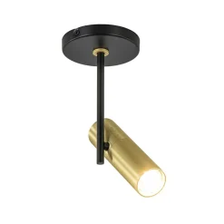 Straluma Opbouwspot 1-lichts zwart/brass GU10 mini> Plafondlampen|Opbouwspots