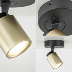 Straluma Opbouwspot 1-lichts zwart/goud GU10><noscript><img width=