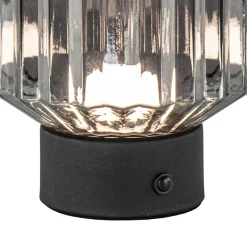 Straluma Oplaadbare LED tafellamp op batterij titanium/zwart><noscript><img width=