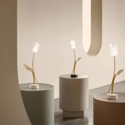 Straluma Oplaadbare LED tafellamp Tullip wit/goud></noscript> Tafellampen|LED Tafellampen