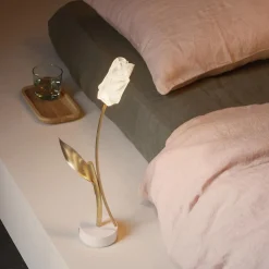 Straluma Oplaadbare LED tafellamp Tullip wit/goud></noscript> Tafellampen|LED Tafellampen