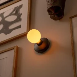 Straluma Oplaadbare wandlamp zwart incl frosted lichtbron><noscript><img width=