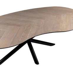 Straluma Organische eettafel eiken met zwarte poot en visgraat></noscript> Eettafels