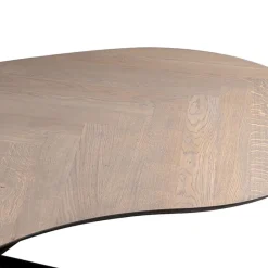 Straluma Organische eettafel eiken met zwarte poot en visgraat></noscript> Eettafels