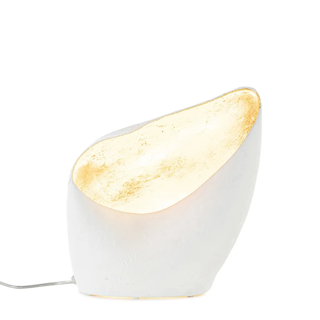 Straluma Organische tafellamp mat wit met goldleaf> Tafellampen|Design Verlichting