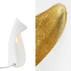 Straluma Organische tafellamp mat wit met goldleaf><noscript><img width=