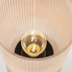 Straluma Oudroze glazen tafellamp Phoebe op batterijen van Light and living><noscript><img width=