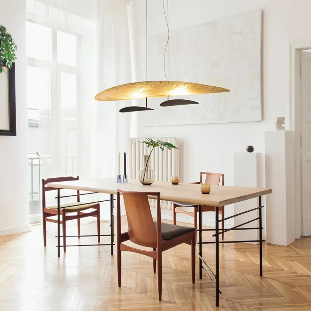 Straluma Ovale design LED hanglamp goldleaf met zwart> Hanglampen|Eettafellampen